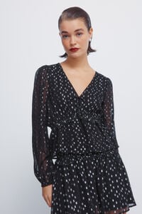 Springfield Blusa de lurex com cós elástico