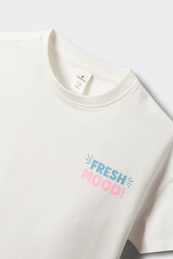 Springfield Kids T-shirt de manga curta limonada para menina bege