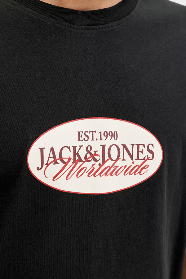 Jack & Jones PLUS T-shirt b&aacute;sica manga curta preto