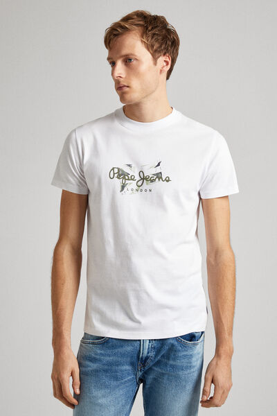 Springfield Camiseta Slim Con Logo Estampado blanco