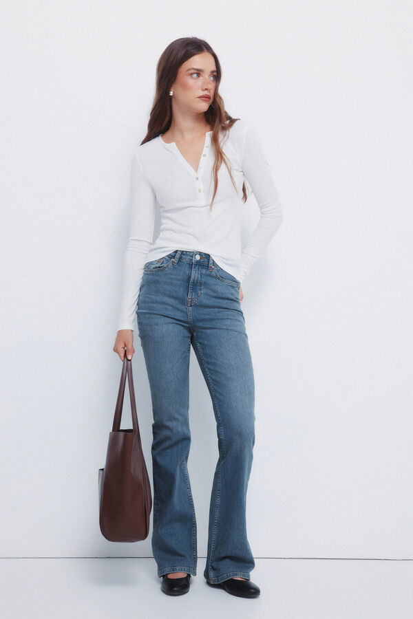 Springfield T-shirt padeira bot&otilde;es estampado