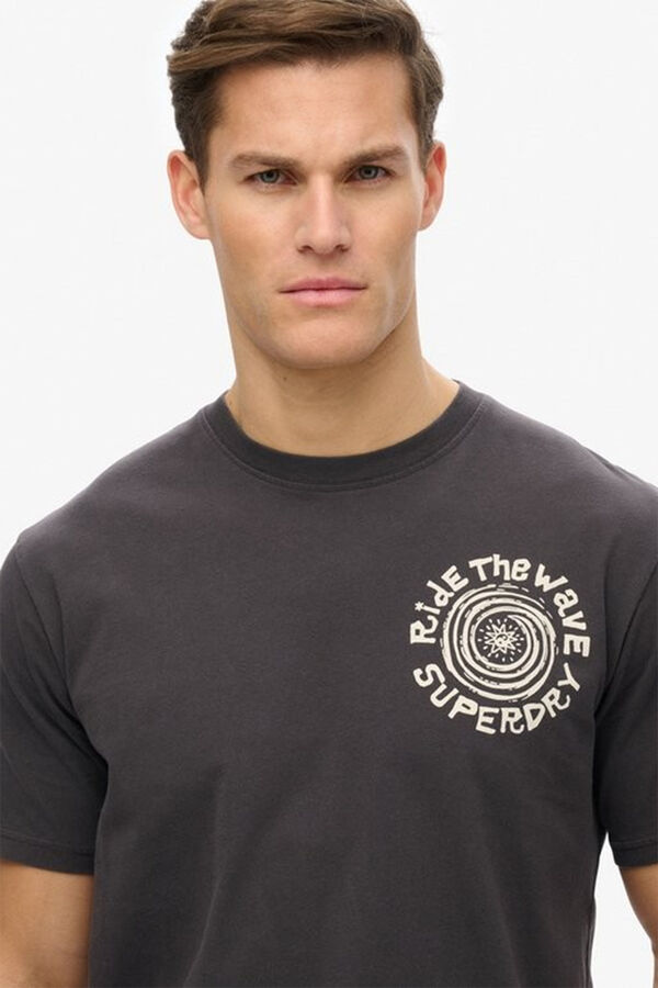 Superdry Camiseta solta narrativa ao ar livre cinzento