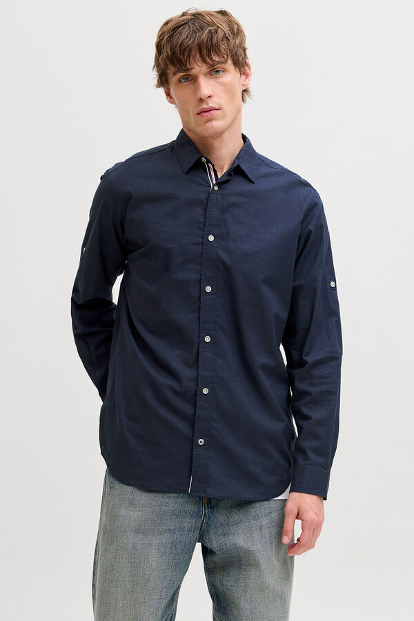 Jack & Jones Cotton long sleeve shirt blue