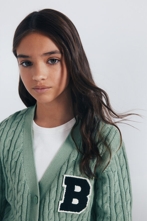 Springfield Kids Cardigan universitário feminino verde