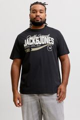 Jack & Jones PLUS T-shirt de manga curta estampada preto