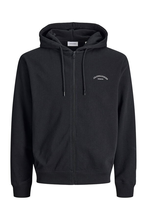 Jack & Jones PLUS Basic zip sweatshirt black