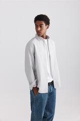 Springfield Camisa oxford estampado vichy cinzento