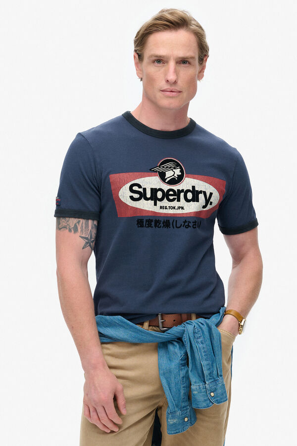 Superdry  Camisola de manga curta  azul