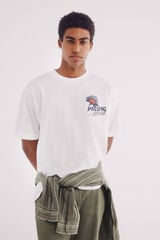 Springfield Camiseta flor do pacífico bege