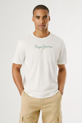 Pepe Jeans Camiseta de manga curta com logo frontal. branco