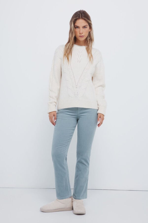 Springfield Camisola trançado em V vison