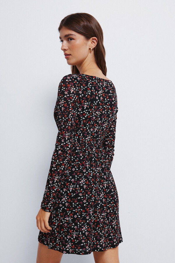 Springfield Vestido curto floral preto