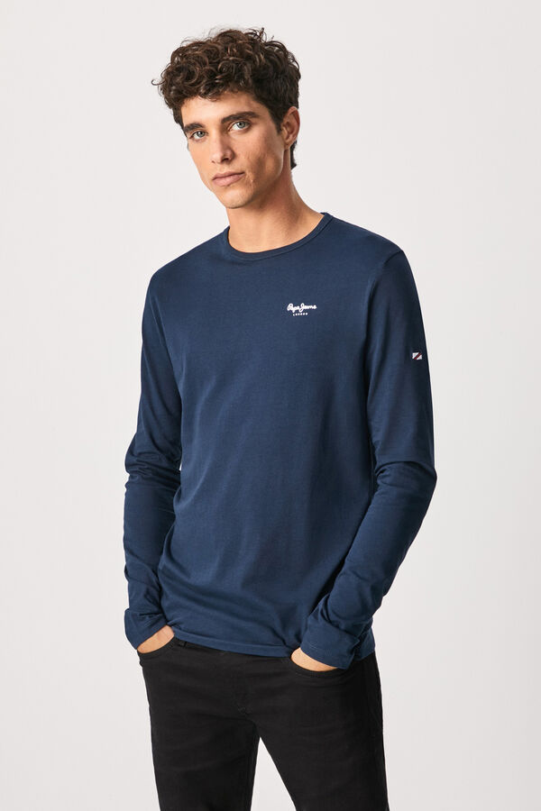 Springfield T-shirt with 2 printed logos, navy