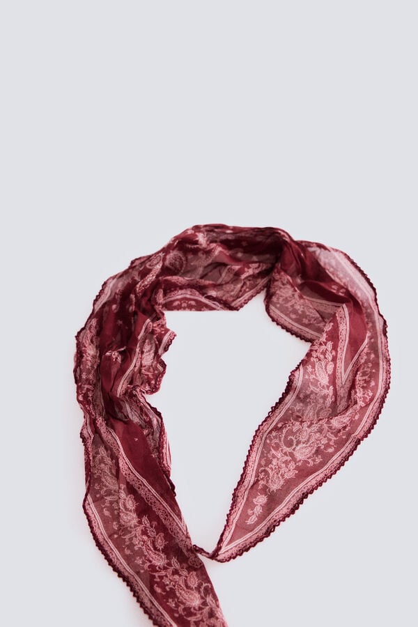 Springfield Len&ccedil;o estampado paisley vermelho