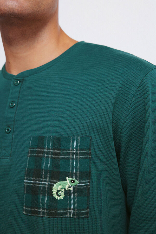 Springfield Pijama comprido com calça xadrez verde