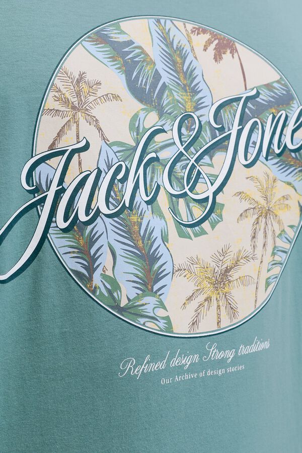 Jack & Jones PLUS T-shirt de algod&atilde;o estampada azul
