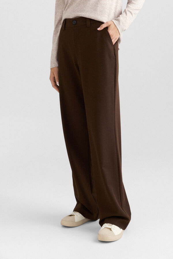 Springfield Cal&ccedil;a tailored com bolsos castanho