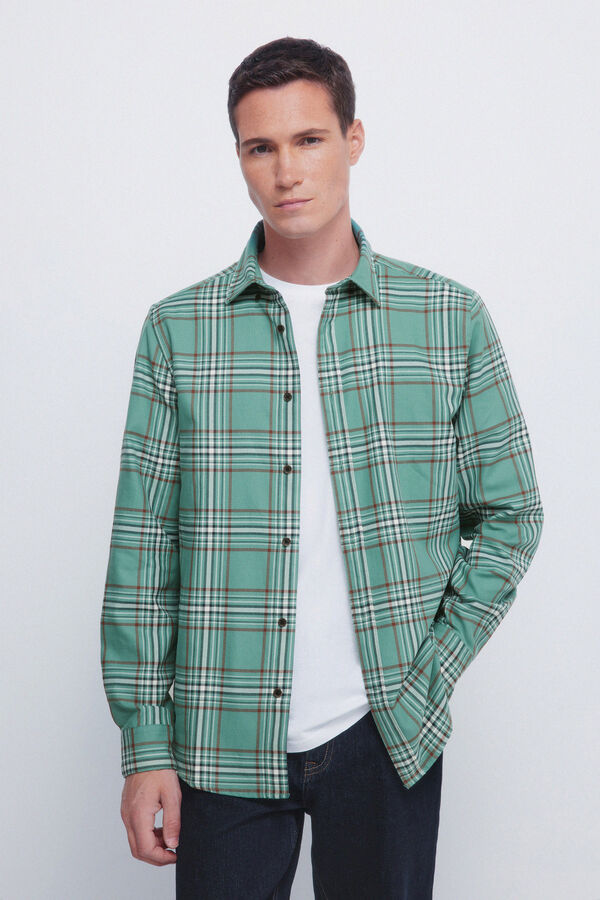 Springfield Camisa xadrez verde