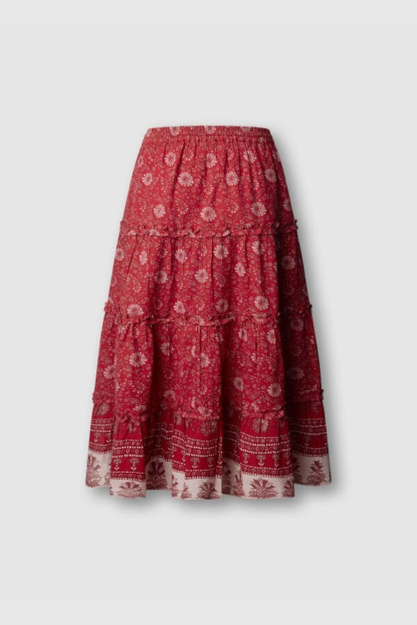 Pepe Jeans Saia comprida com el&aacute;sticos vermelho