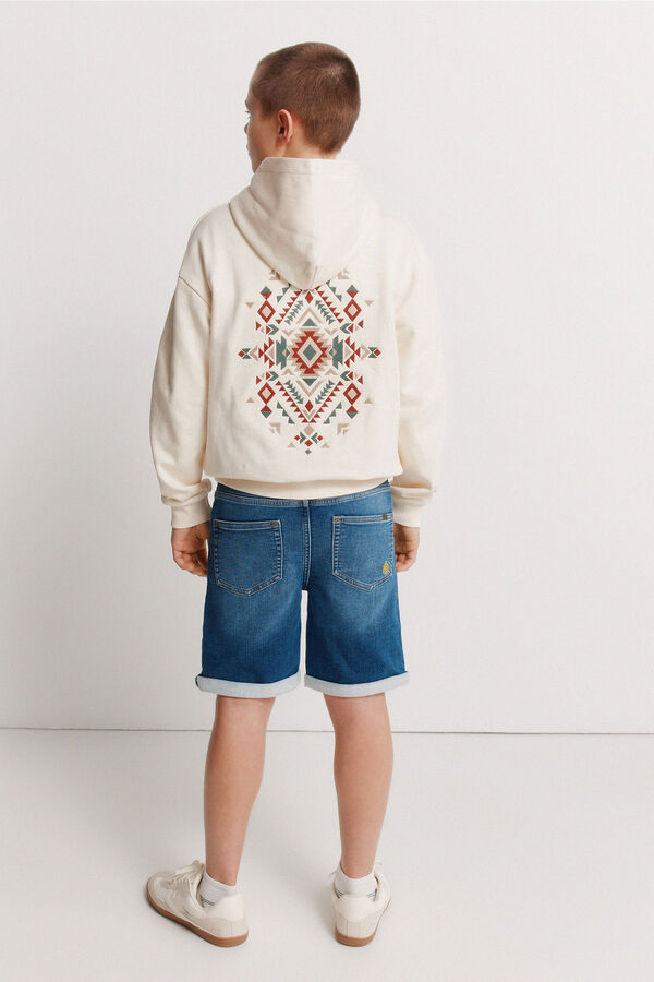 Springfield Kids Bermuda jeans slim knit para menino azul