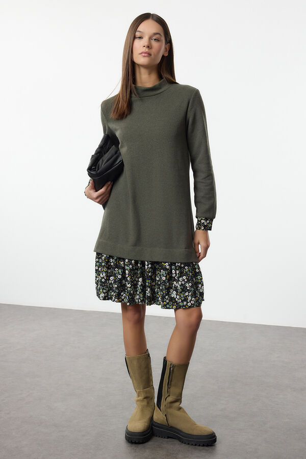 Trendyol Vestido mini de malha verde