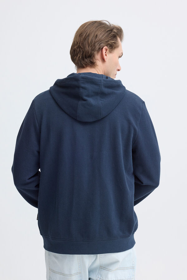 Blend Sweatshirt piqu&eacute; com capuz azul