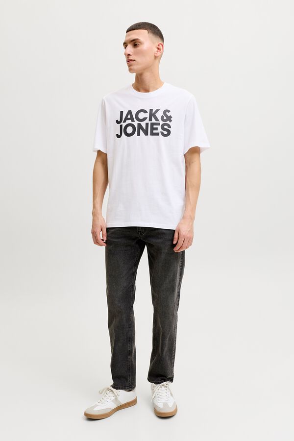 Jack & Jones T-shirt de manga curta com logo branco