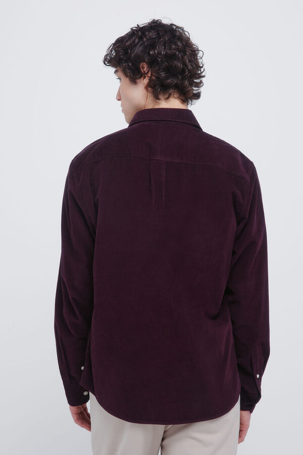 Springfield Camisa de micro veludo cotel&ecirc; vermelho