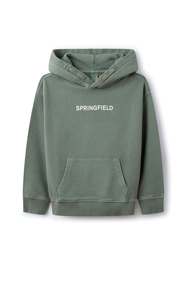 Springfield Sudadera capucha logo niño verde