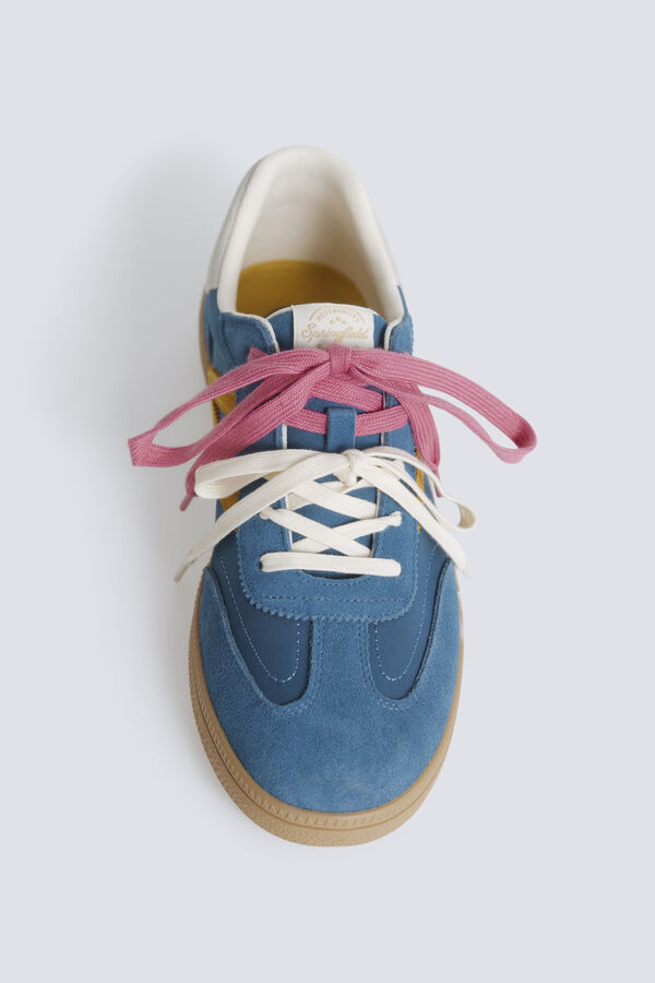 Springfield Sneaker retro em pele azul