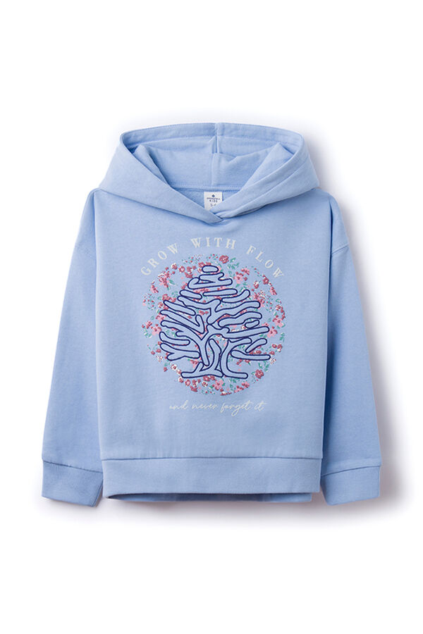 Springfield Girls' tree hooded sweatshirt indigo blue