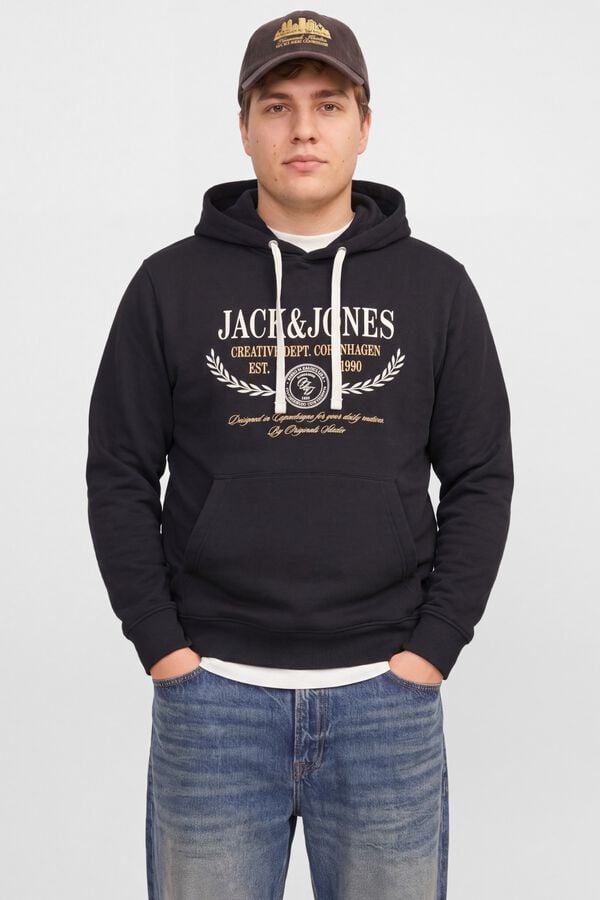 Jack & Jones PLUS Sweatshirt relaxed com capuz preto