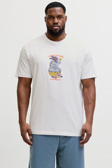 Jack & Jones PLUS T-shirt de manga curta estampada branco