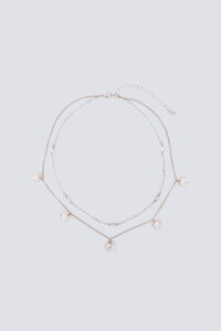 Springfield Colar duplo com pedra e moeda