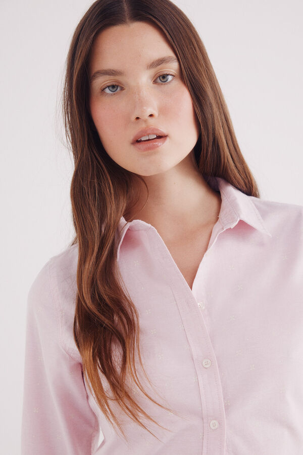 Springfield Camisa de algodão Oxford rosa