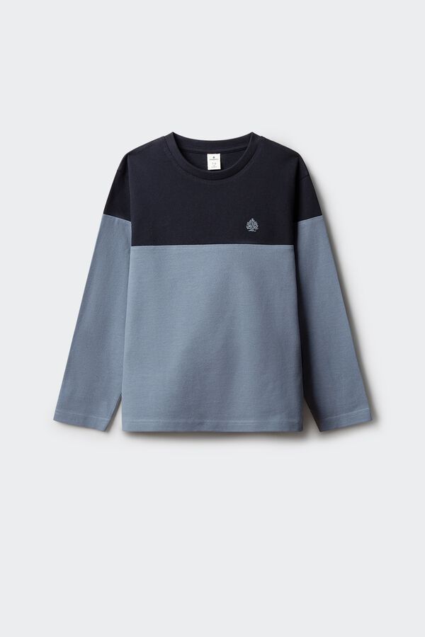 Springfield Kids T-shirt manga comprida b&aacute;sica para menino azul