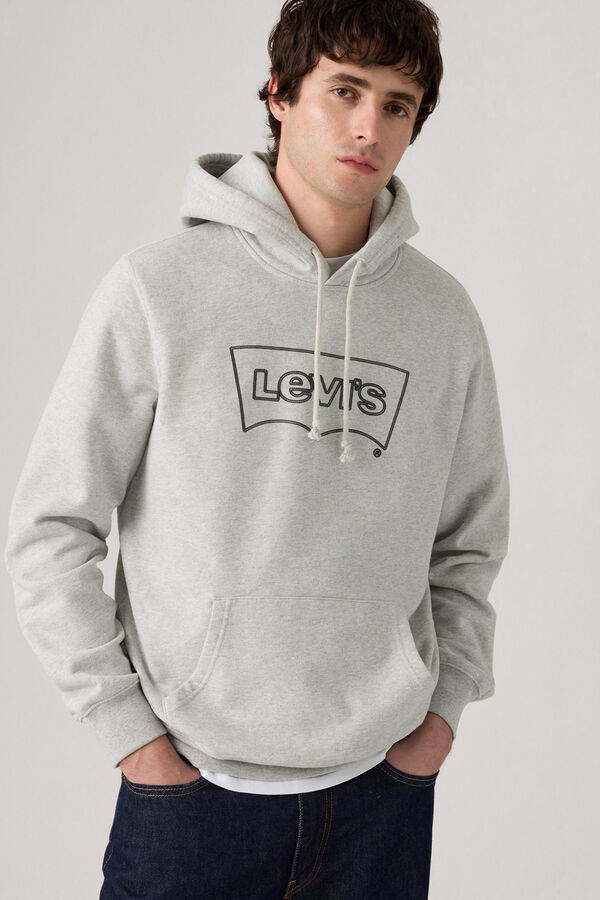 Levi's Sweatshirt masculino com gola redonda  cinzento