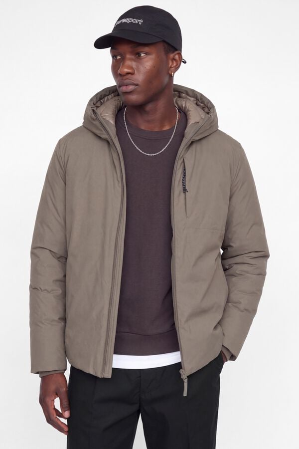 Jack & Jones Blus&atilde;o curto com capuz ajust&aacute;vel cru