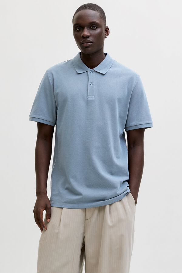 Jack & Jones Polo regular fit em malha cinzento