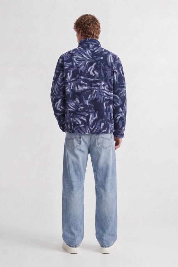 Jack & Jones Forro polar com fecho-&eacute;clair azul