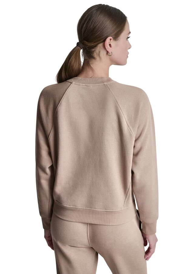 DKNY Sweatshirt gola redonda logo cru