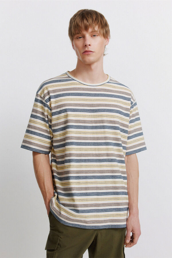 Springfield T-shirt &agrave;s riscas branco