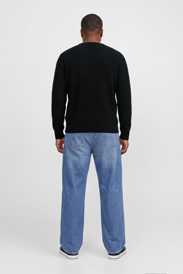 Jack & Jones PLUS Camisola relaxed gola redonda preto