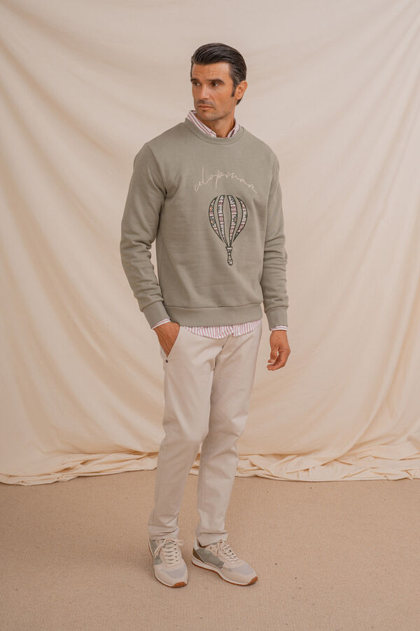 Celopman Sweatshirt com bordado frontal verde