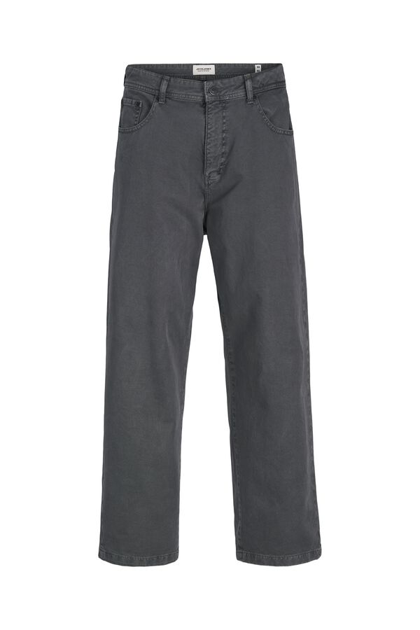 Jack & Jones PLUS Cal&ccedil;a baggy em algod&atilde;o cinzento