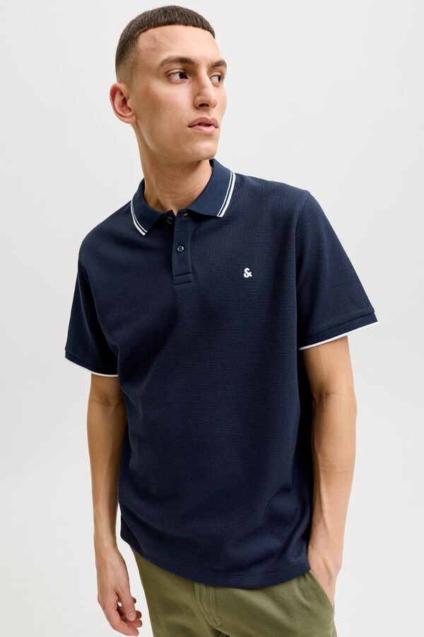Jack & Jones Polo regular em piqu&eacute; azul