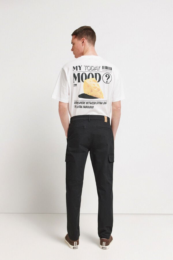 Springfield Slim fit cargo comfort trousers black