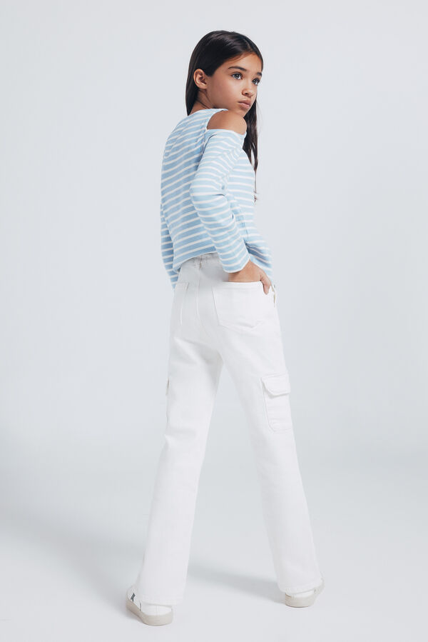 Springfield Kids Calças cargo menina branco