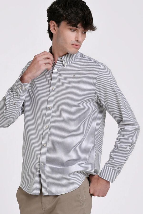 JVZ Camisa Oxford de riscas cru