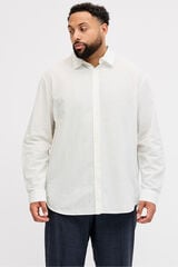 Jack & Jones PLUS Camisa manga comprida em linho branco